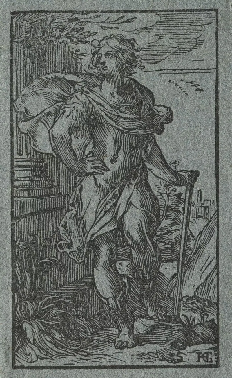 Молодой человек, стоящий с тростью by Генрик Гольциус, c. 1598 — digital art print download