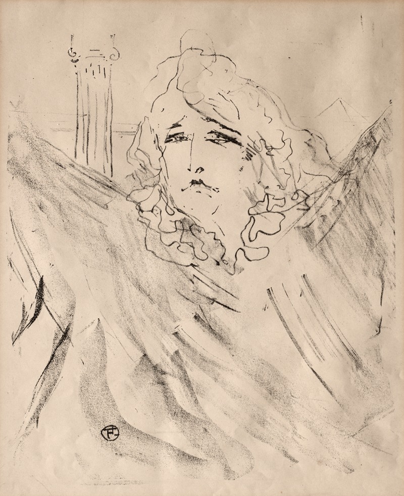 Sarah Bernhardt by Анри де Тулуз-Лотрек, 1898 — digital art print download