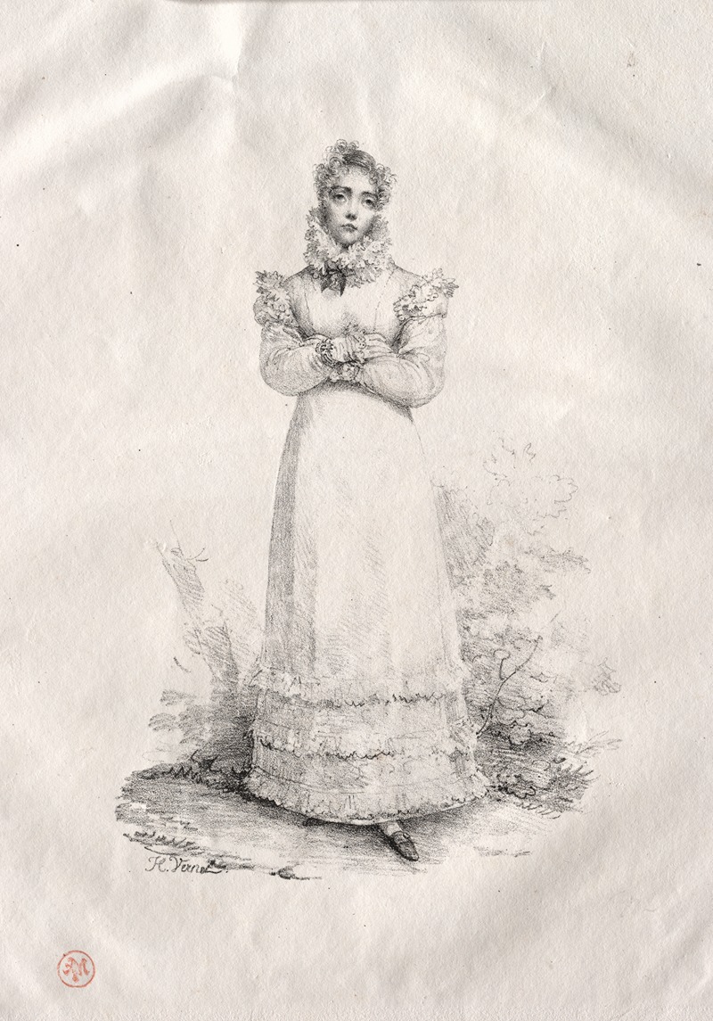 Young Woman Standing by Гораций Верне — digital art print download