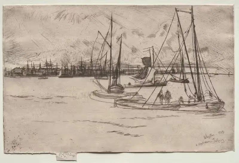Амстердам с Толхуйса by Джеймс Абботт МаКнилл Уистлер, 1863 — digital art print download