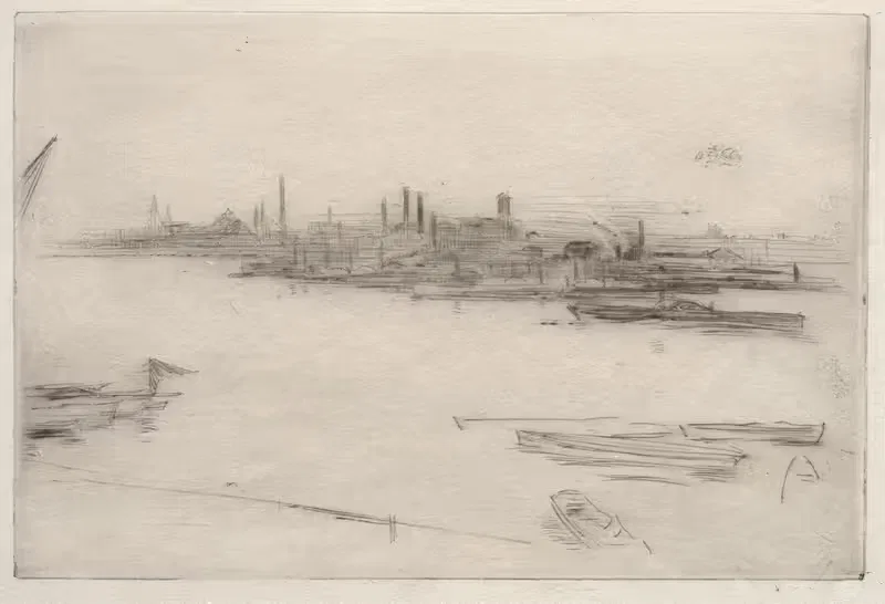Баттерси; Рассвет 1877 by Джеймс Абботт МаКнилл Уистлер — digital art print download