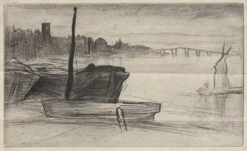 Chelsea Bridge and Church — James Abbott McNeill Whistler