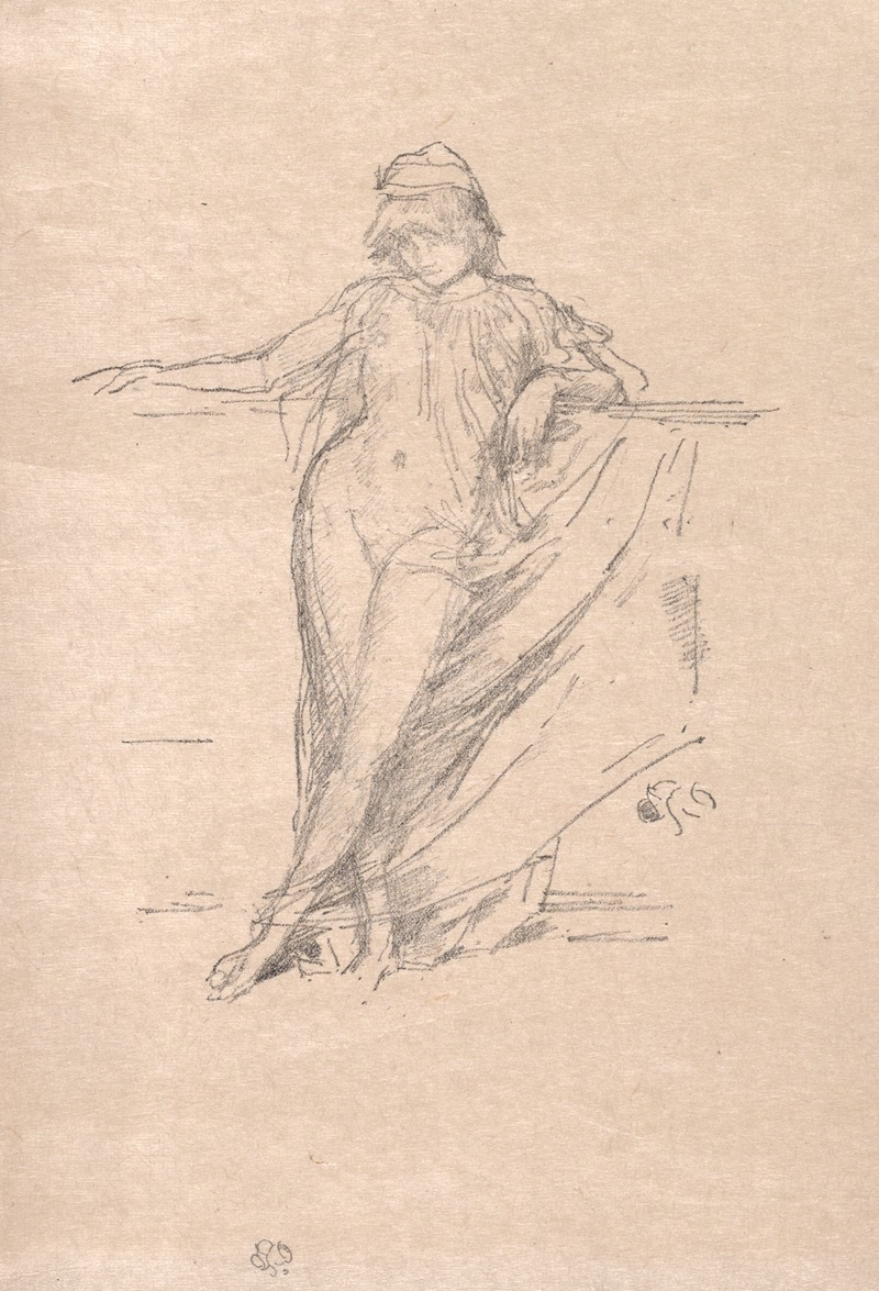 Little Draped Figure Leaning by Джеймс Абботт МаКнилл Уистлер, 1894 — digital art print download