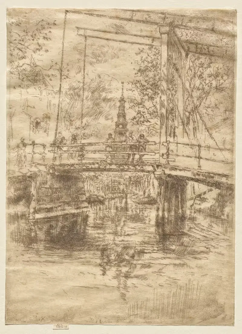 Маленький разводной мост, Амстердам by Джеймс Абботт МаКнилл Уистлер, 1889 — digital art print download