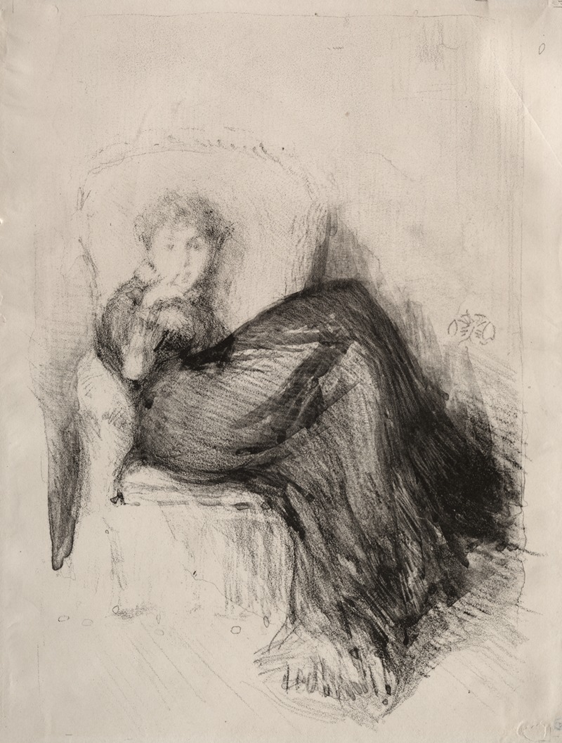 Study – Maude Seated by Джеймс Абботт МаКнилл Уистлер, 1878 — digital art print download