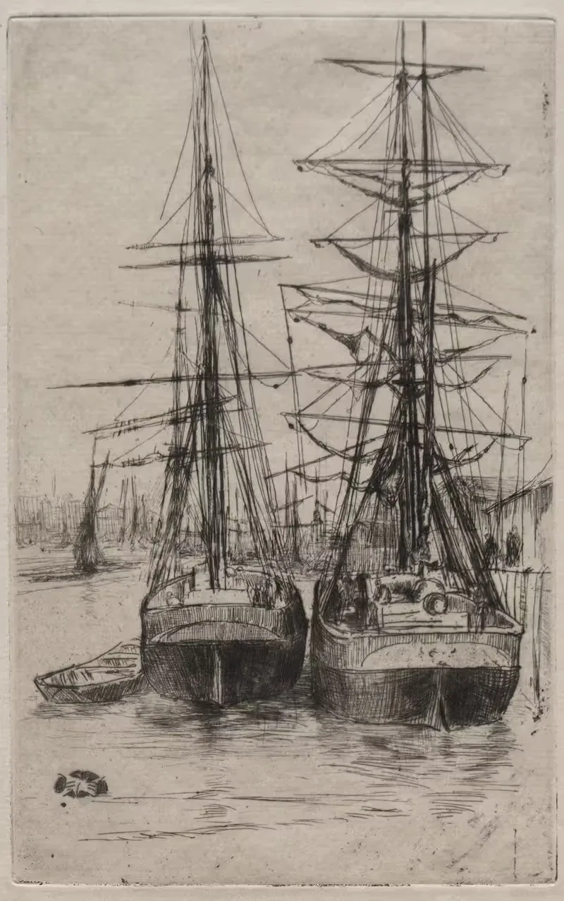 Два корабля by Джеймс Абботт МаКнилл Уистлер, 1875 — digital art print download