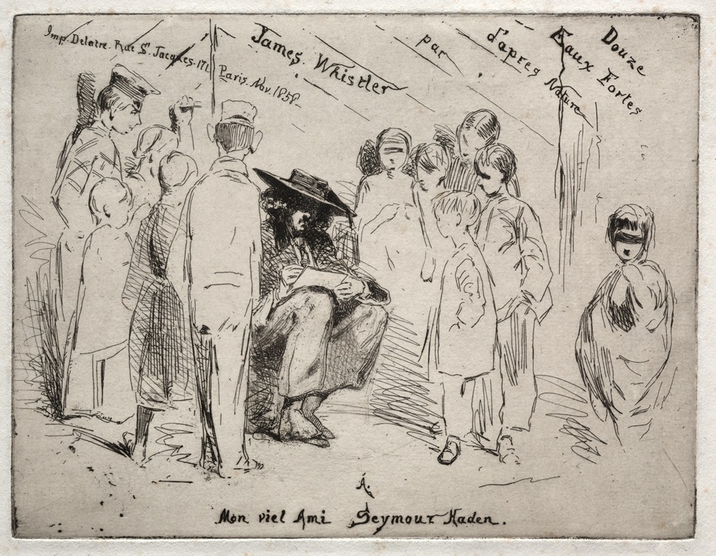 Title Page – Delauney Sketching by Джеймс Абботт МаКнилл Уистлер, 1858 — digital art print download