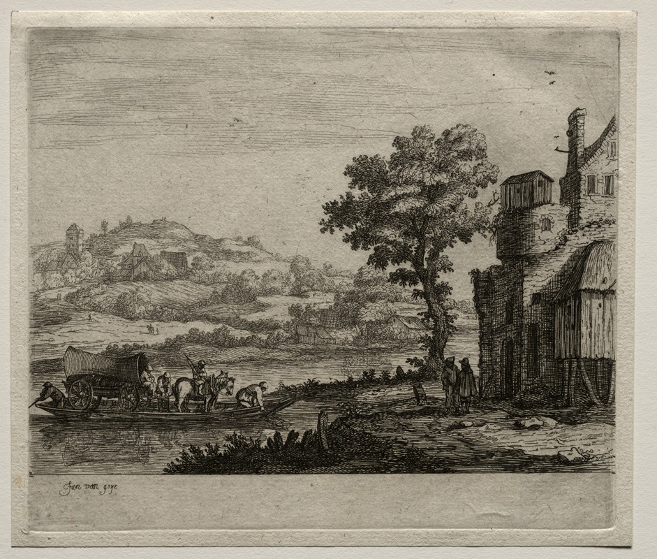 The Ferry Boat by Ян ван Гойен, c. 1650 — digital art print download