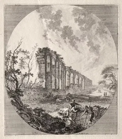 Древний акведук by Жан-Клод-Ришар де Сен-Нон, 1756 — digital art print download