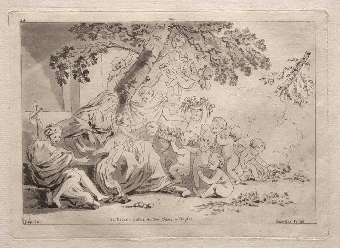 Holy Family with Putti by Жан-Клод-Ришар де Сен-Нон, 1773 — digital art print download