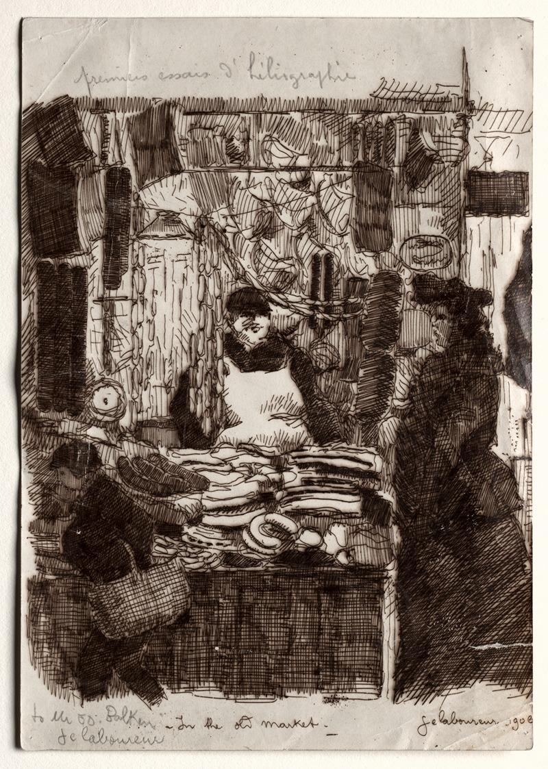 In the Old Market by Жан-Эмиль Лабурёр, 1906 — digital art print download