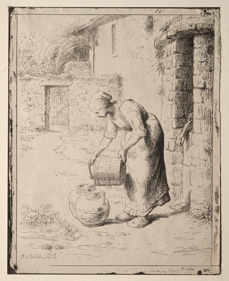 A Woman Emptying a Bucket — Jean-François Millet