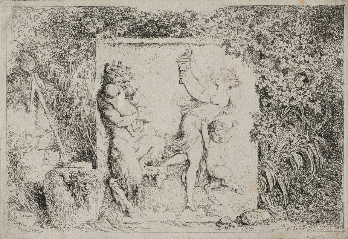 Bacchanales; The Satyr's Dance by Жан-Оноре Фрагонар, 1763 — digital art print download