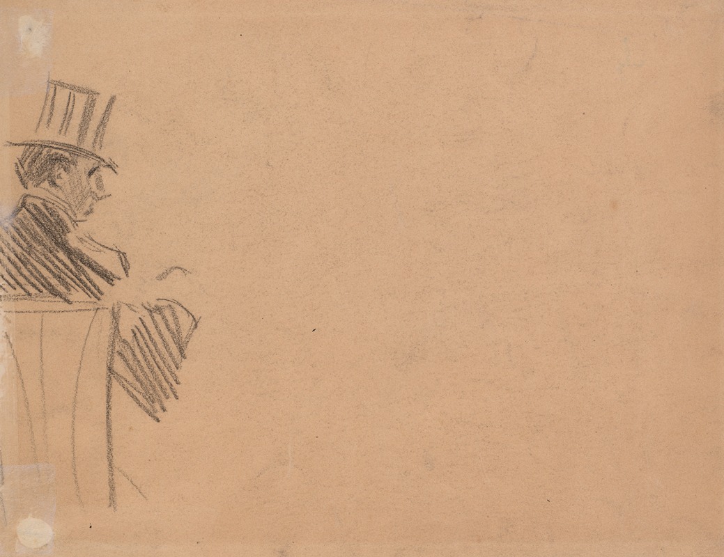 Right Profile of Man Wearing Tall Hat — Jean-Louis Forain