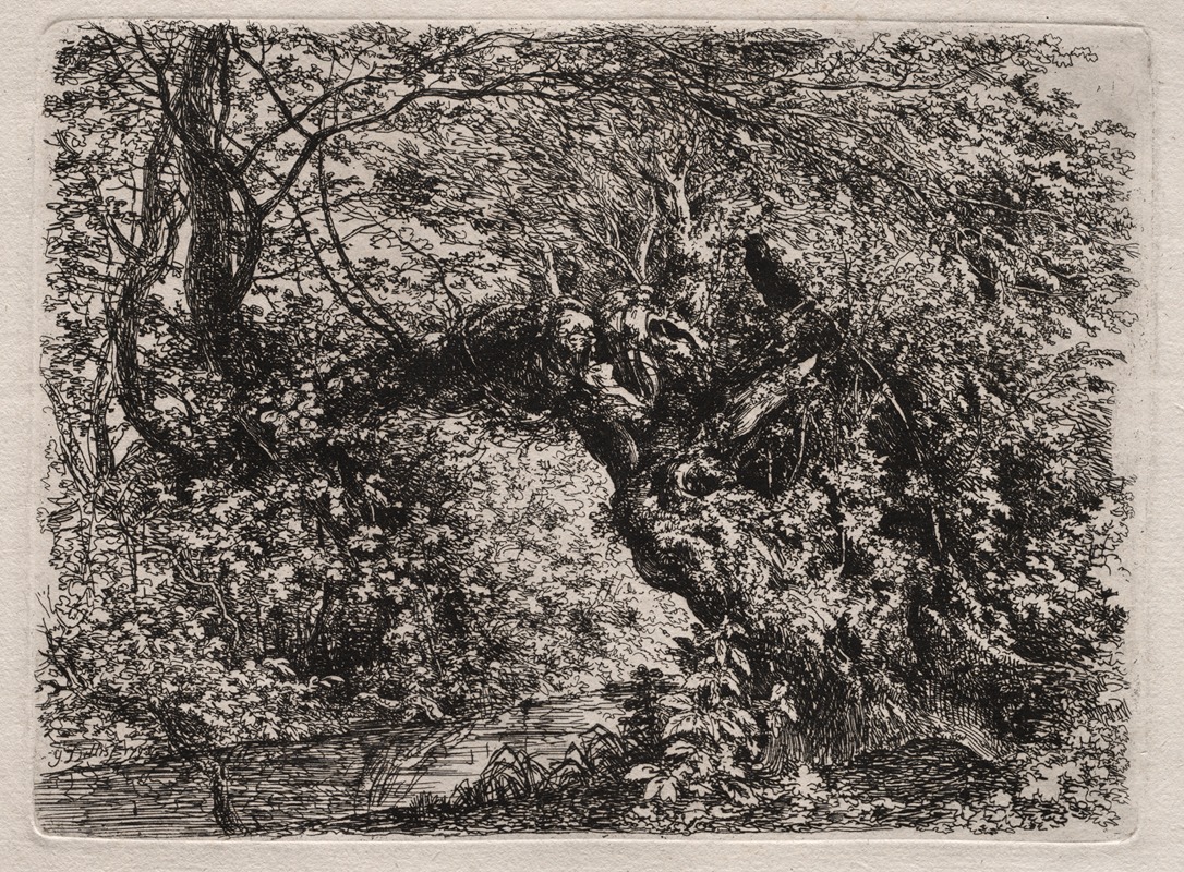 The Old Willow at a Brook by Johann Georg von Dillis, 1794 — digital art print download