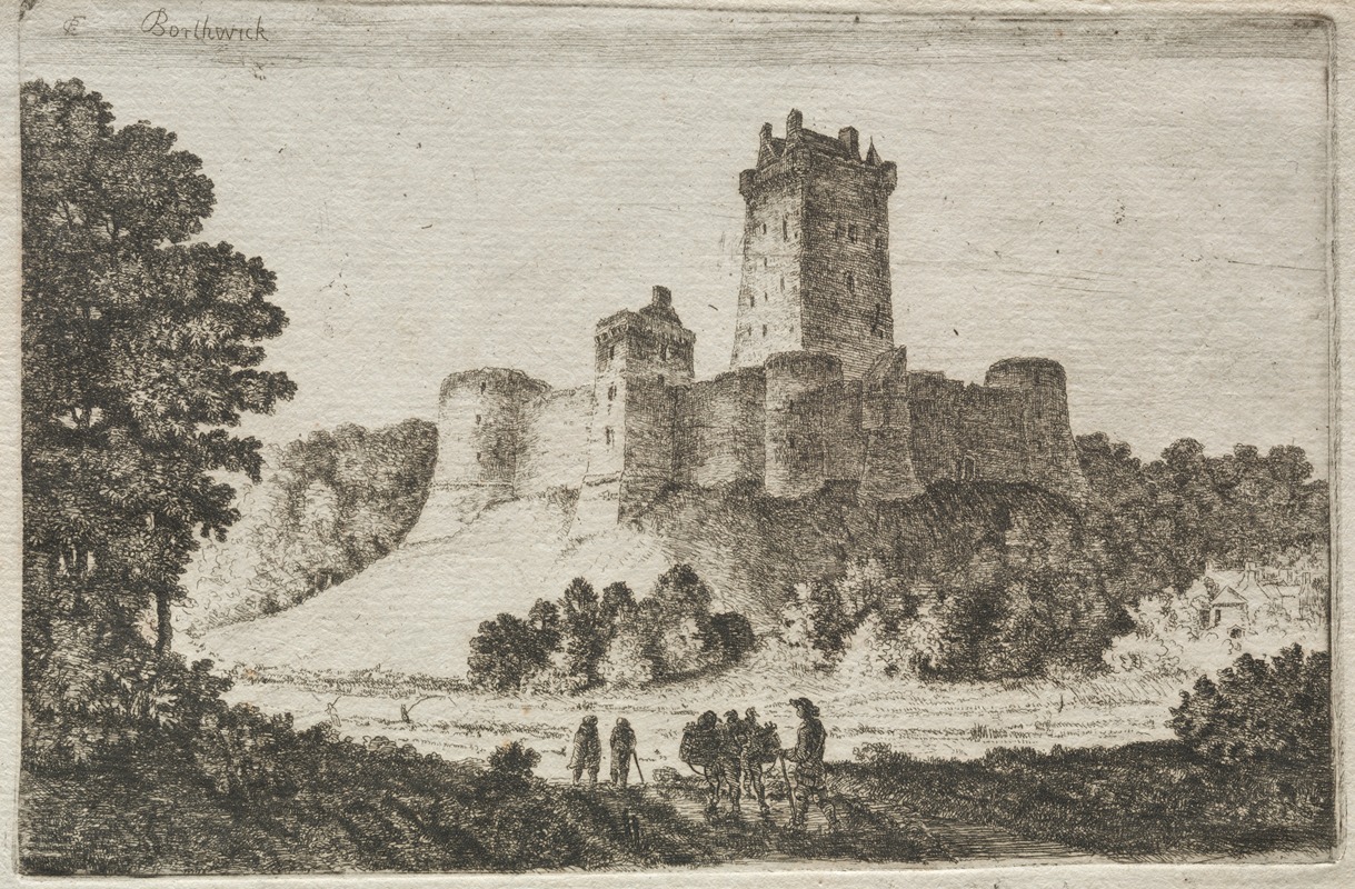 Borthwick Castle from the East by John Clerk of Eldin, c. 1770 — digital art print download