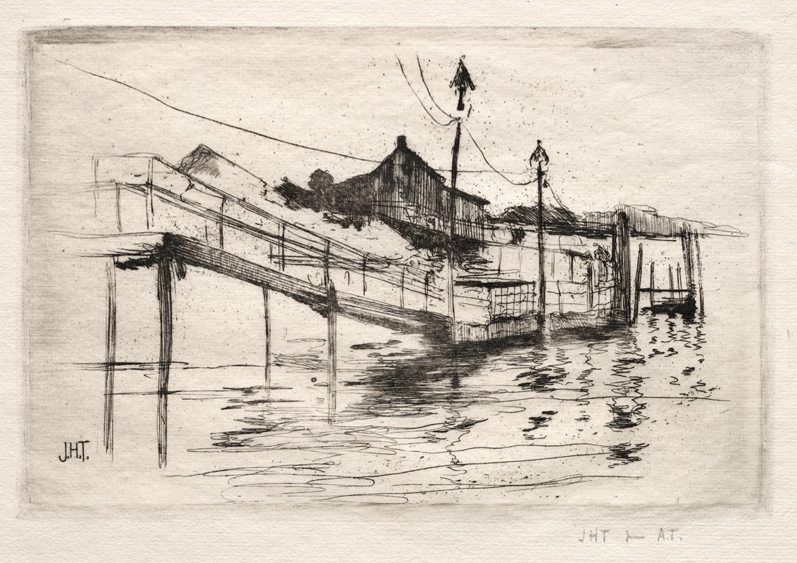 Footbridge, Bridgeport, Connecticut by Джон Генри Твактман — digital art print download