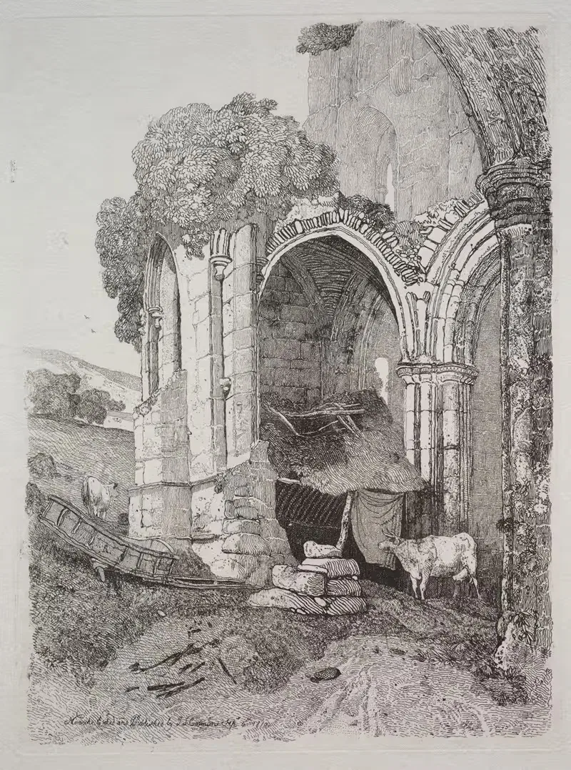 Аббатство Риевалкс, Йоркшир by Джон Селл Котман, 1810 — digital art print download