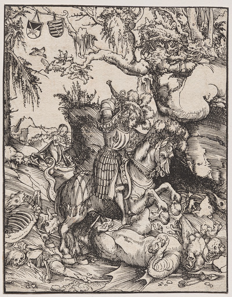 Saint George Slaying the Dragon by Лука Кранах Старший — digital art print download