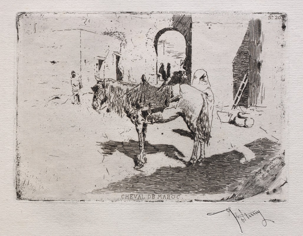 Moroccan Horse by Mariano Fortuny Marsal, c. 1862 — digital art print download