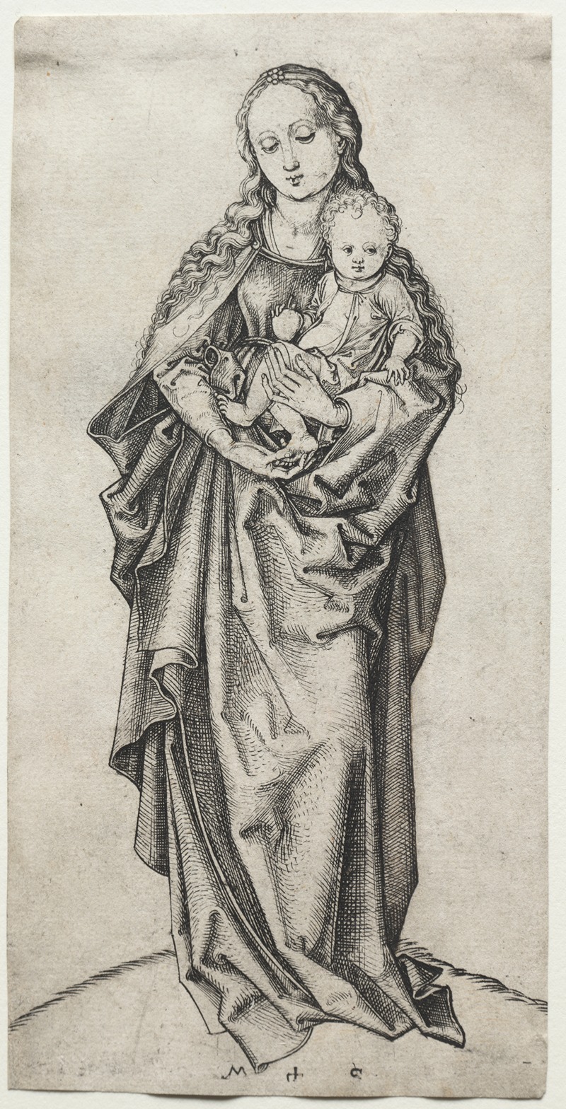 Virgin and Child with an Apple by Martin Schongauer, c. 1475 — digital art print download