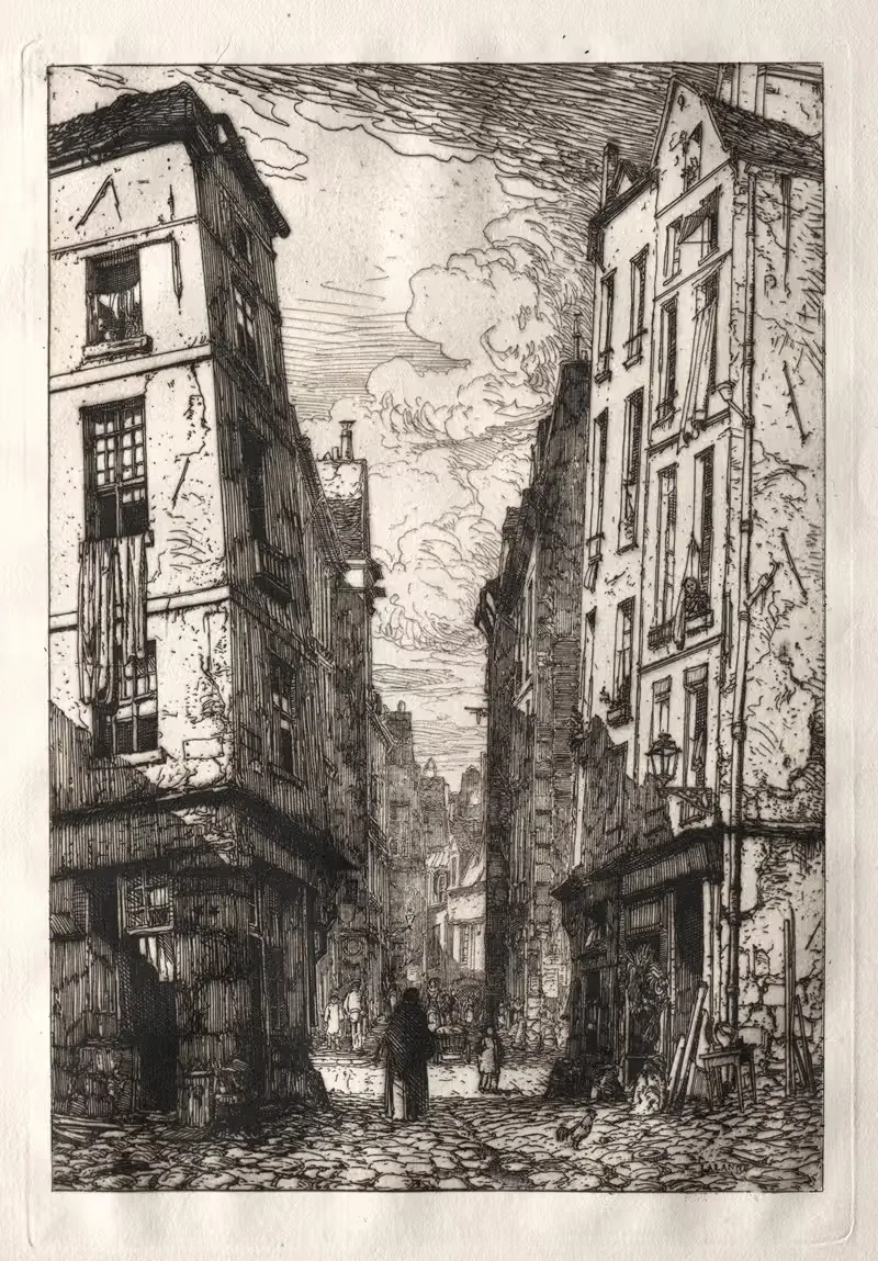 Улица дес Мармусе (Старый Париж) by Максим Лаллан, 1862 — digital art print download