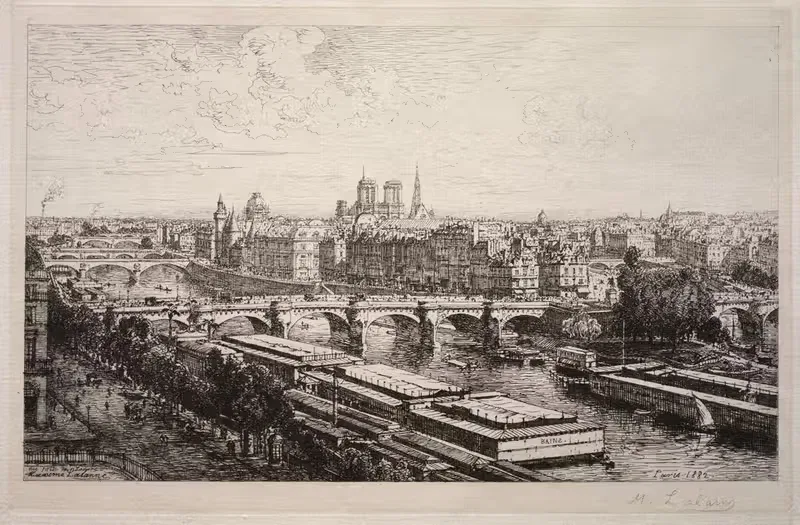 Вид с Лувра by Максим Лаллан, 1882 — digital art print download