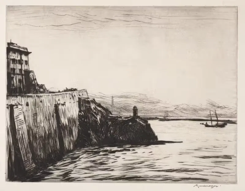 Evening, Port of Genoa — Muirhead Bone