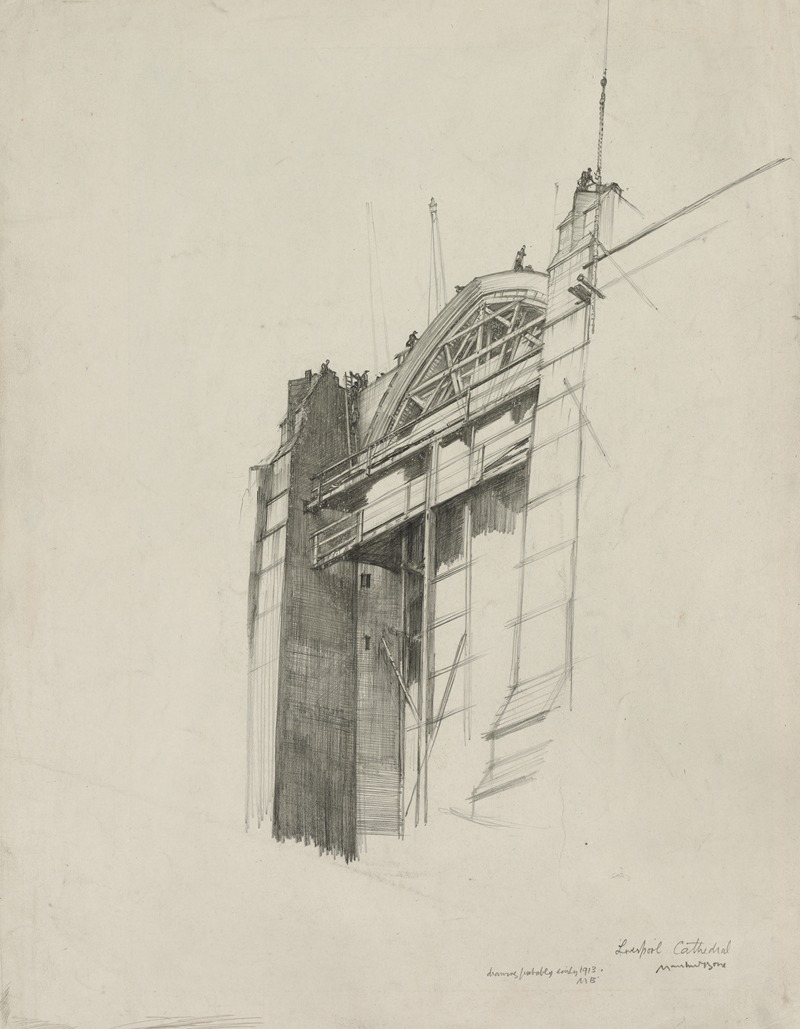 Liverpool Cathedral by Muirhead Bone, 1913 — digital art print download