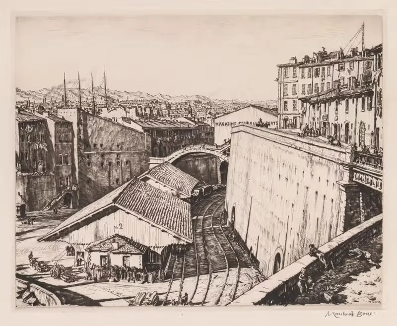 Железнодорожные ангары, Марсель by Мюрхед Бон, 1937 — digital art print download
