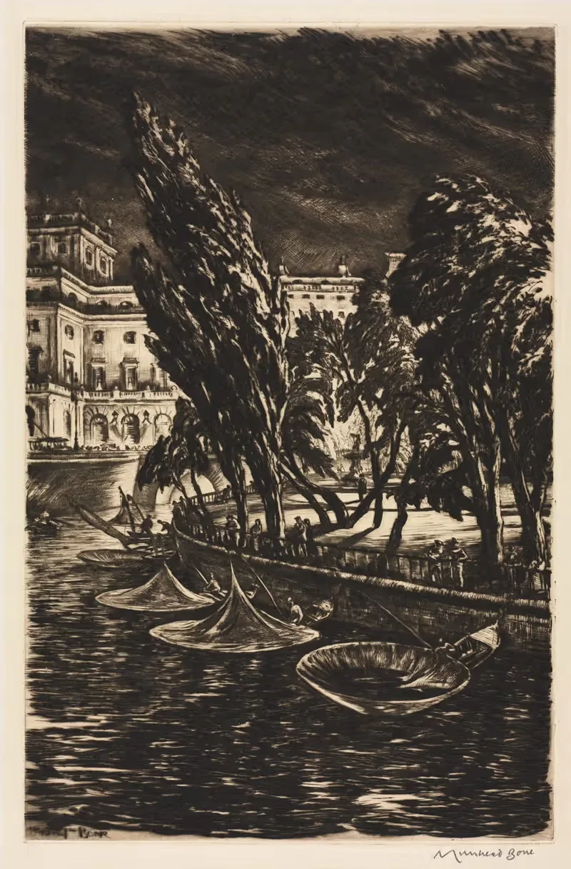 Ветреная ночь, Стокгольм by Мюрхед Бон, 1935 — digital art print download