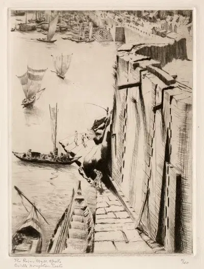 River Wall, Oporto by Orville Houghton Peets — digital art print download