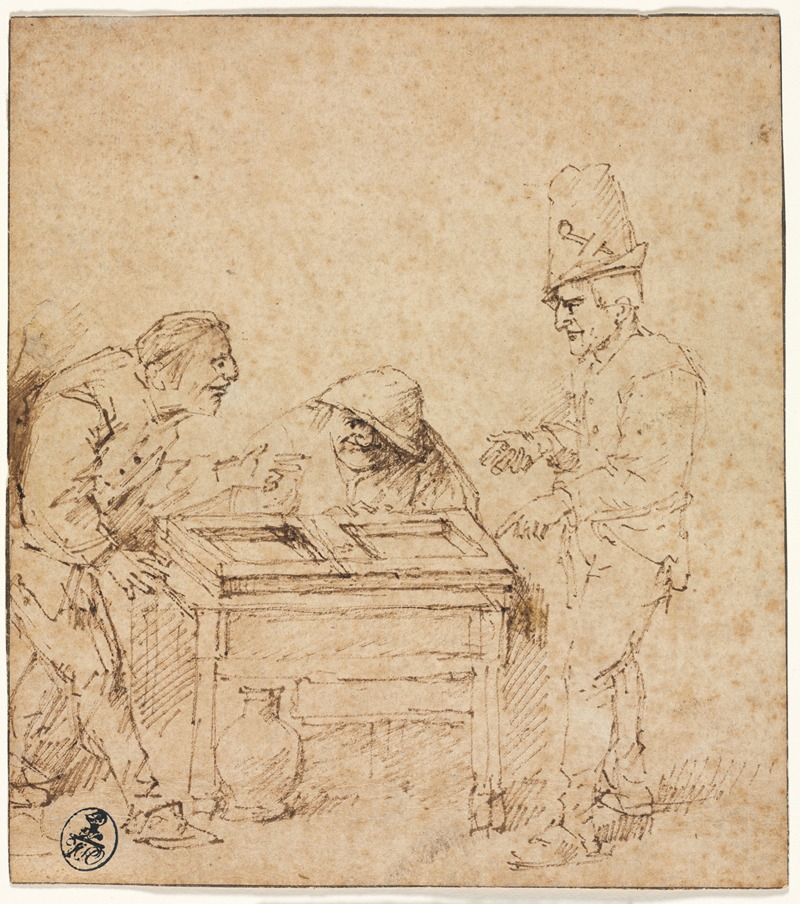 The Tric-Trac Players by Philips de Koninck, c. 1660 — digital art print download