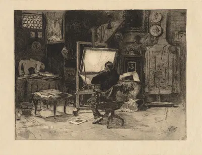 The Etcher by Роберт Фредерик Блум, 1882 — digital art print download