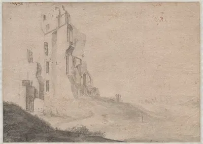 Ruin of the huis Ter Kleef near Haarlem by Roelant Roghman — digital art print download