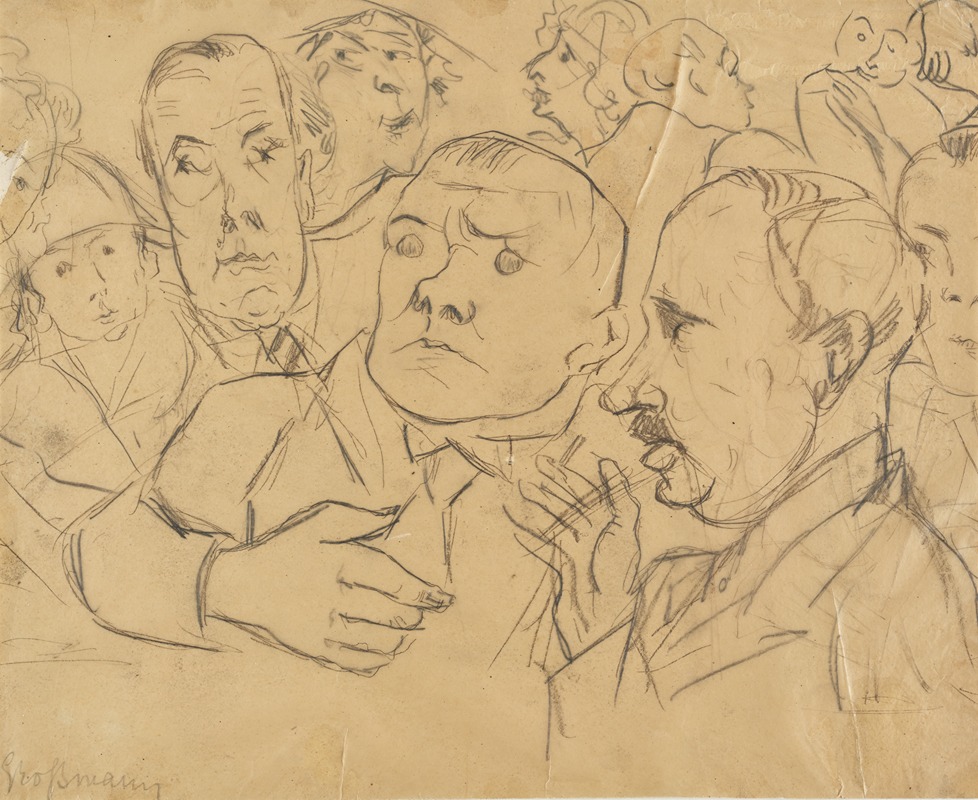 Max Beckmann in Company by Рудольф Гроссманн, 1922 — digital art print download