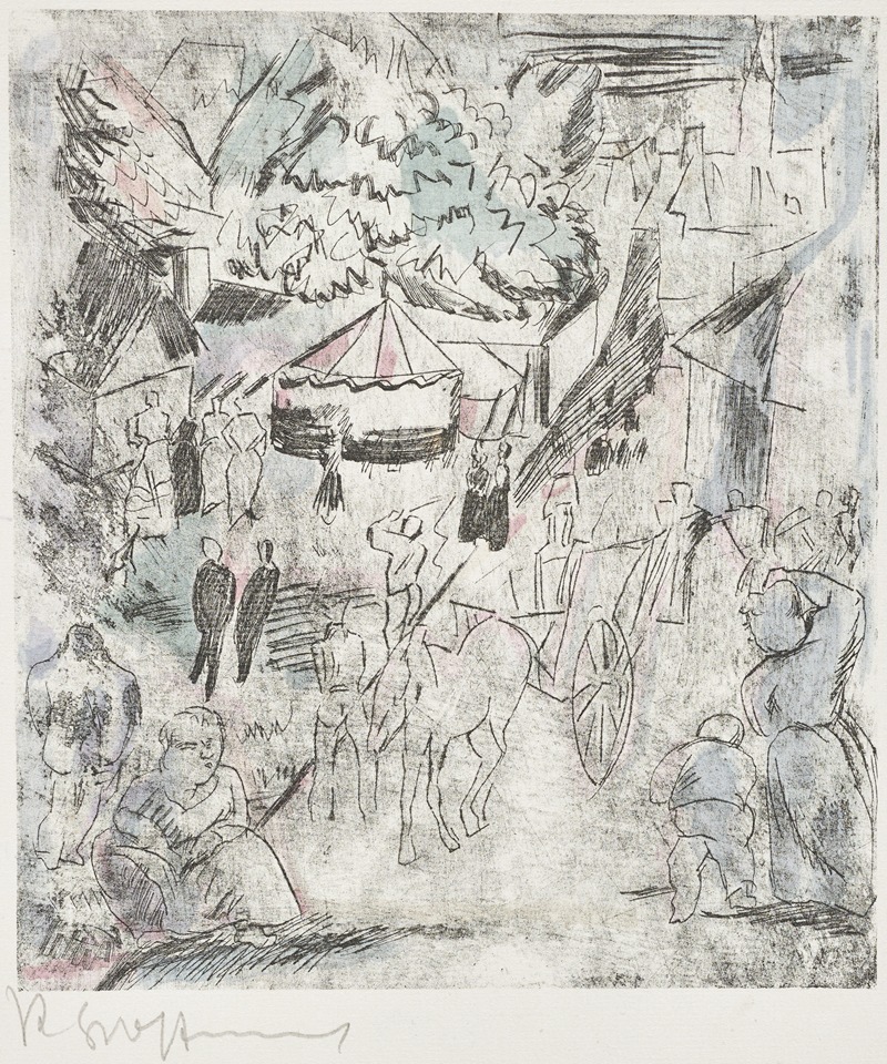 Zirkuszelt auf Rummelplatz by Рудольф Гроссманн, 1910-1912 — digital art print download