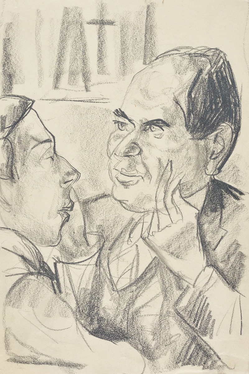Zwei Männer im Gespräch (rechts Curt Glaser) — Rudolf Grossmann