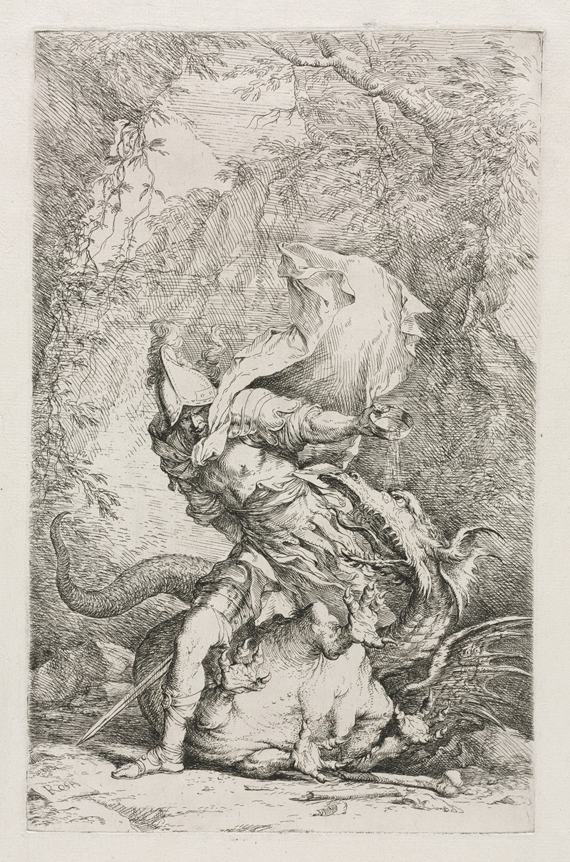 Jason and the Dragon by Сальватор Роза, c. 1663 — digital art print download
