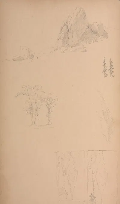 Mountians and Rocks by Сэнфорд Робинсон Гиффорд, 1859 — digital art print download