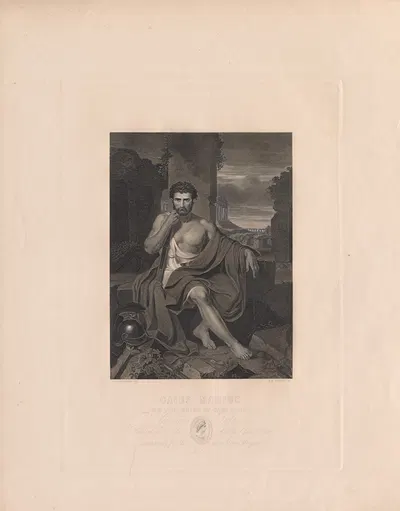 Caius Marius on the Ruins of Carthage by Стивен Алонсо Шофф, 1842 — digital art print download
