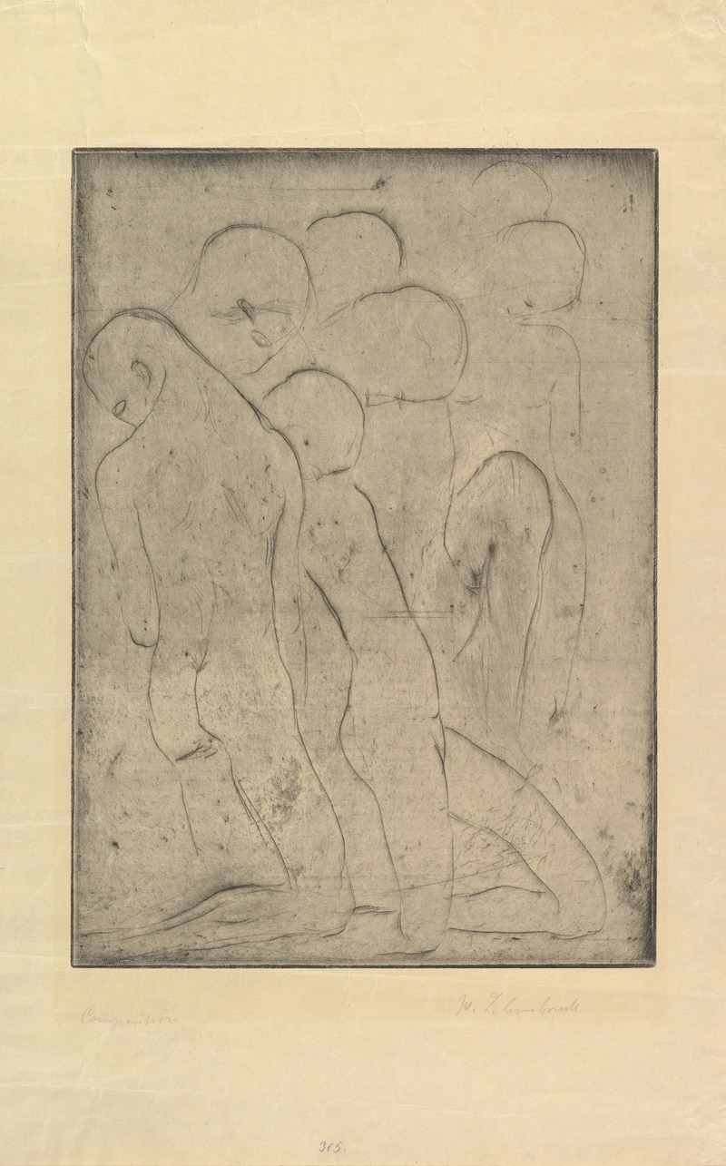 Composition (Große Komposition) by Вильгельм Лембрук, 1913 — digital art print download