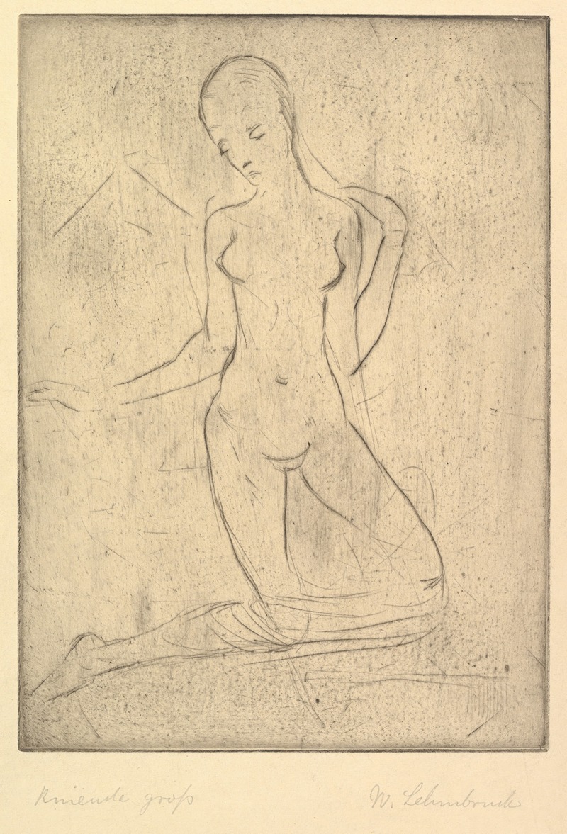 Kneeling One (Kneide, groß) by Вильгельм Лембрук, 1911 — digital art print download