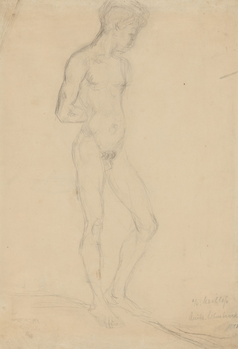 Male Nude Model by Вильгельм Лембрук, 1912 — digital art print download