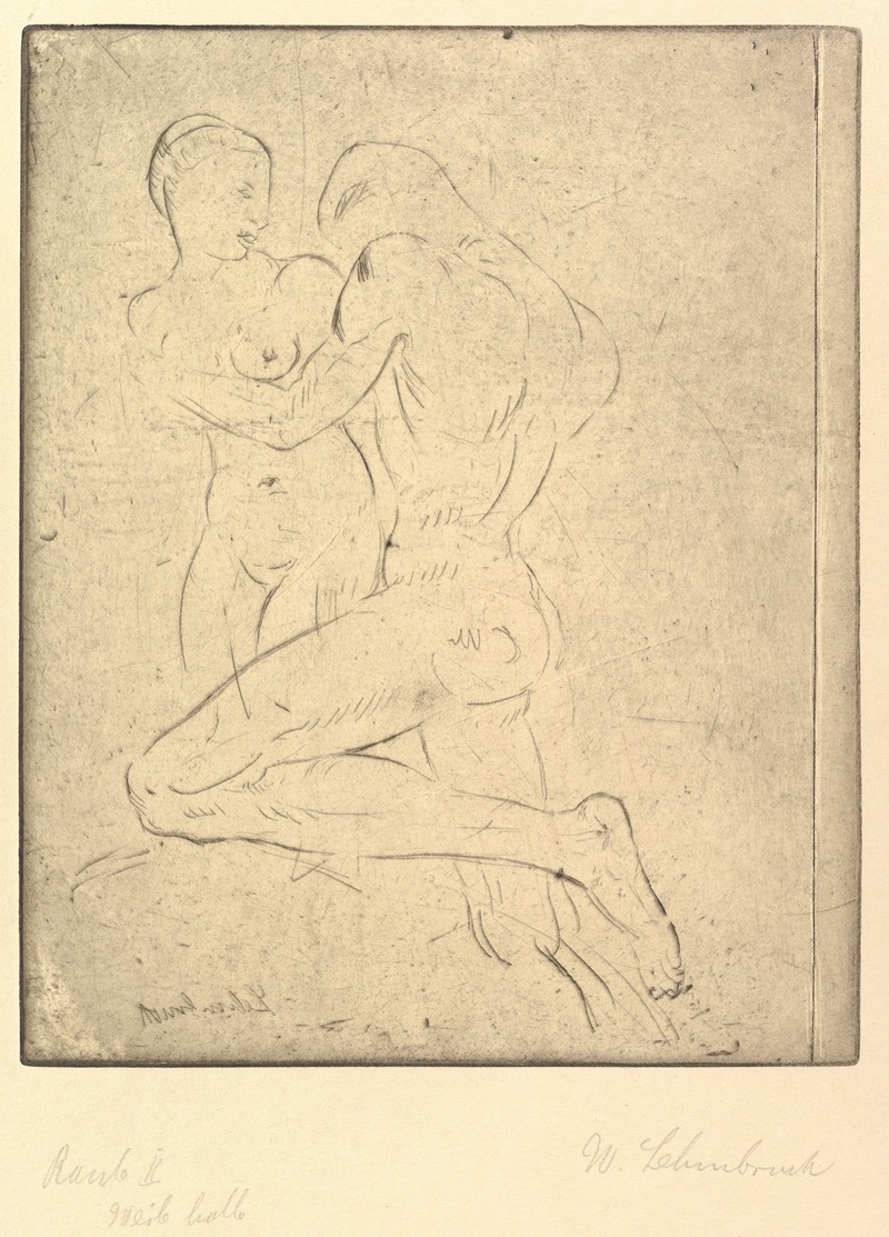 Rape II (Raub II, Weib halb) by Вильгельм Лембрук, 1911 — digital art print download