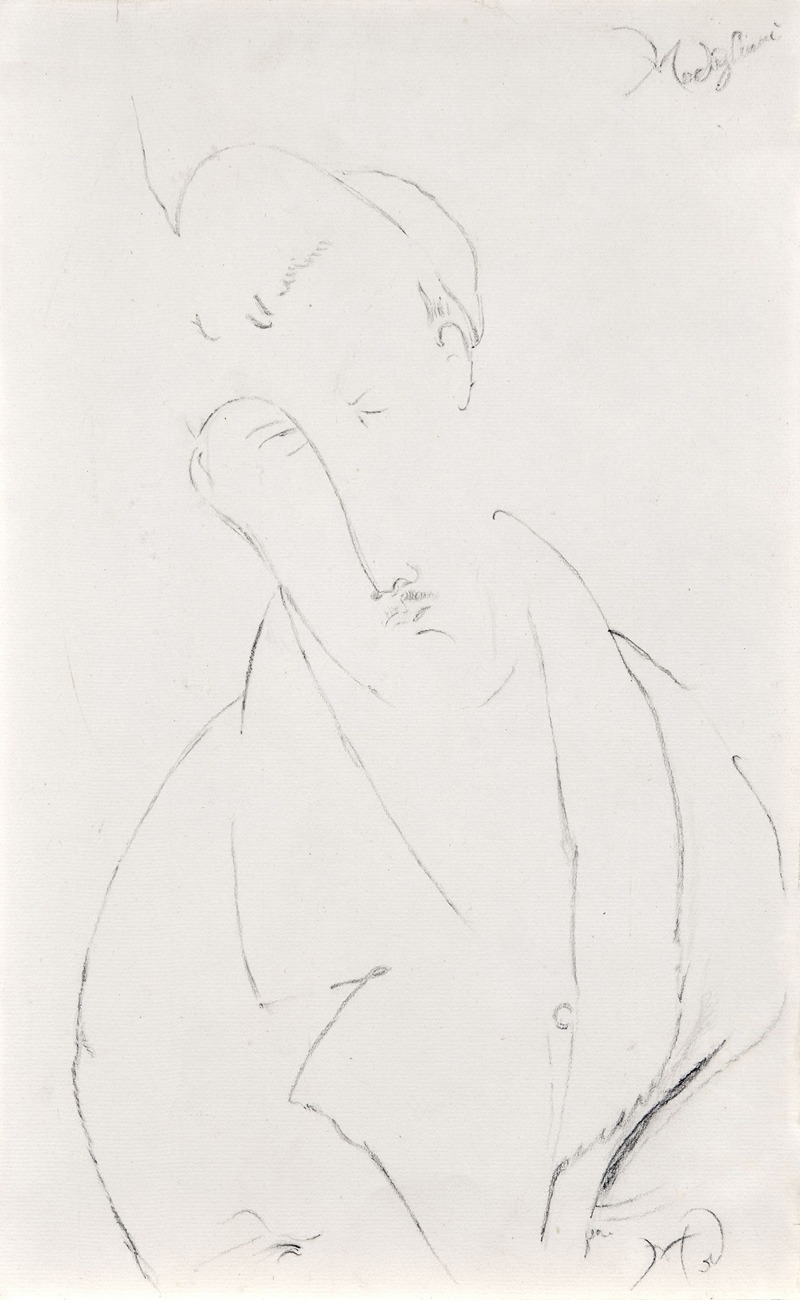 Homme avec une moustache by Амедео Модильяни, 1917 — digital art print download