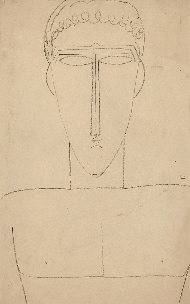 Tête et buste d'homme de face — Амедео Модильяни