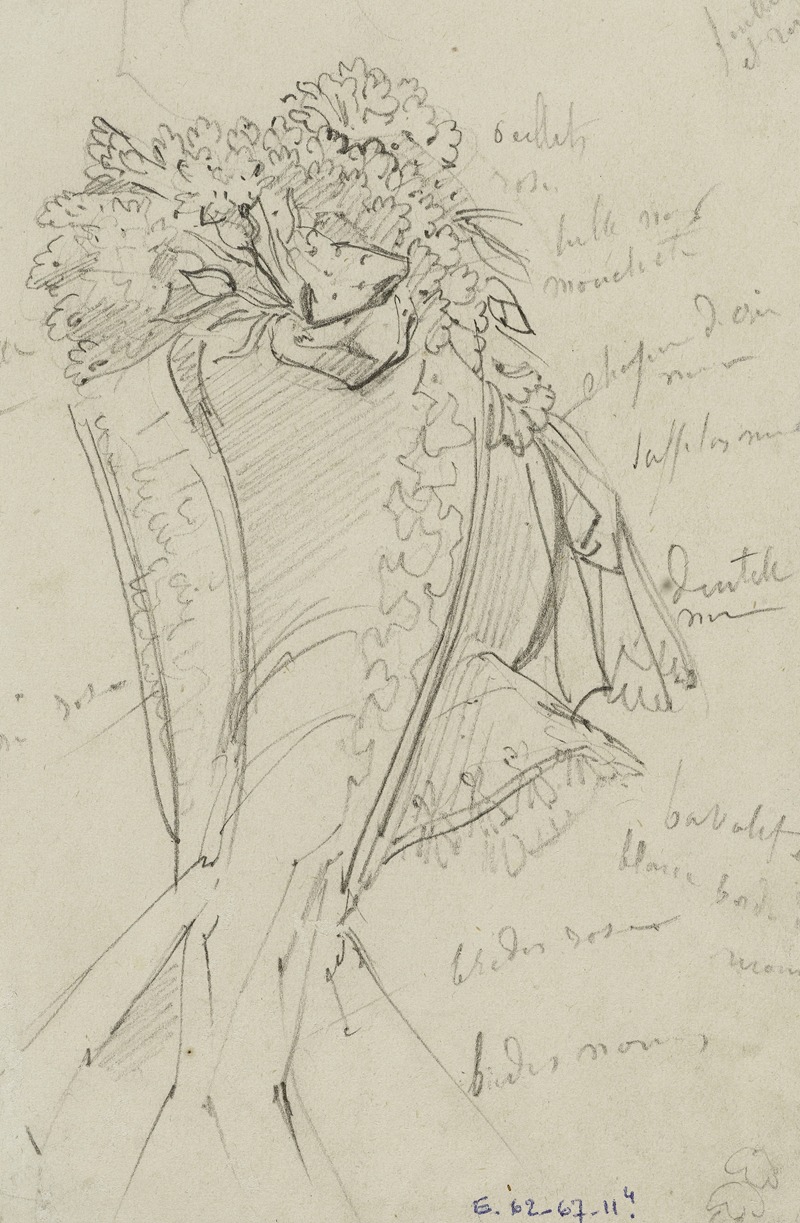 Détail de coiffe fleurie by Анаис Колен-Тудуз, 1863-1864 — digital art print download