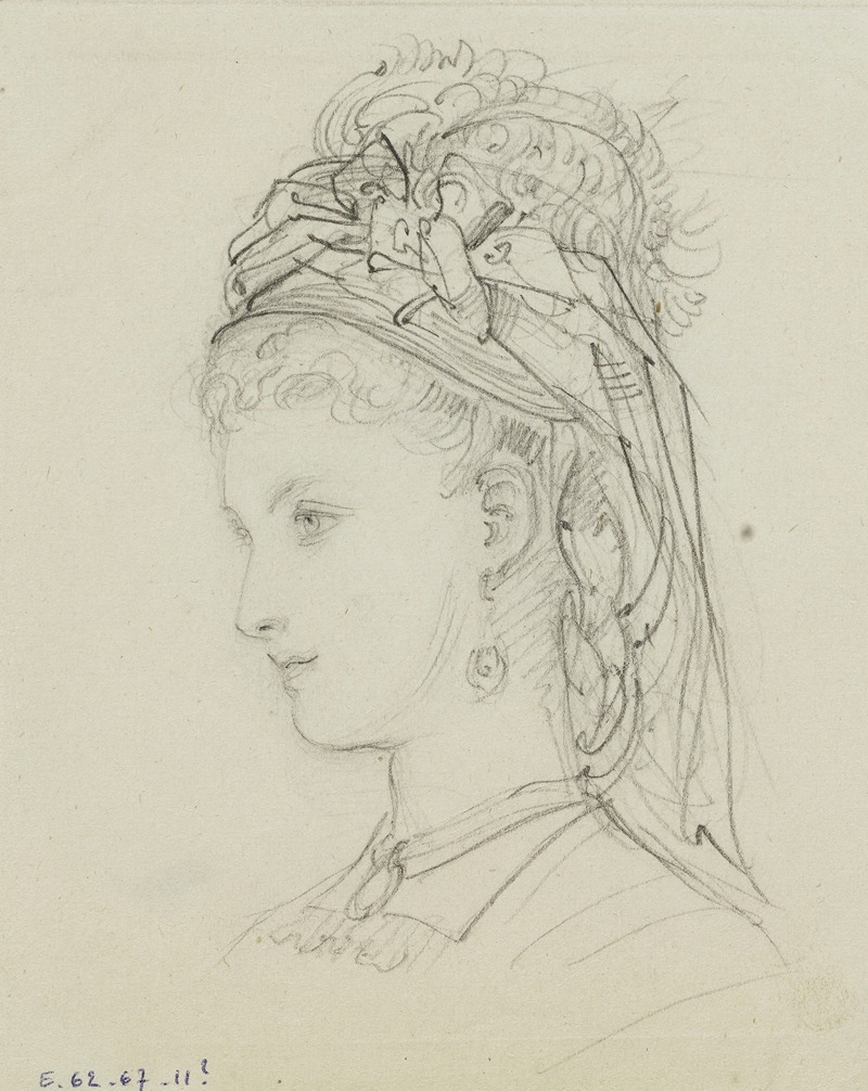 Tête féminine avec coiffe by Анаис Колен-Тудуз, 1862-1872 — digital art print download