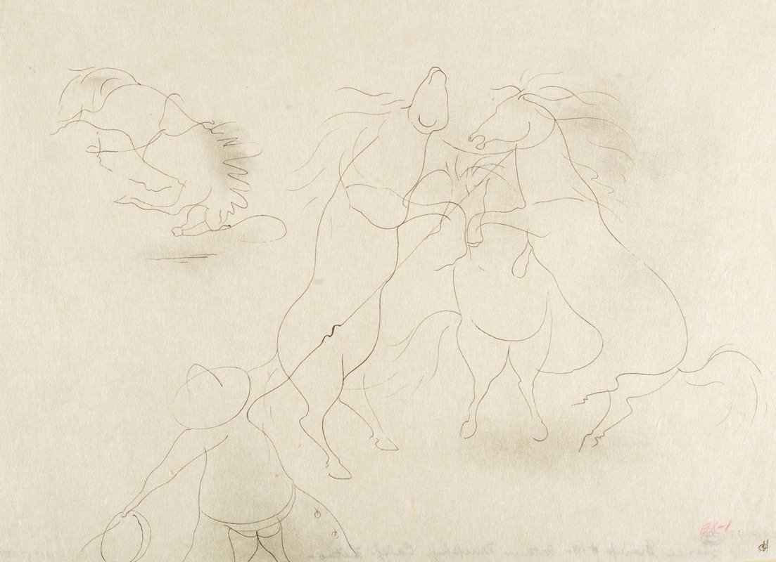 Horse Group Number 19 by Arthur Murphy, 1938 — digital art print download